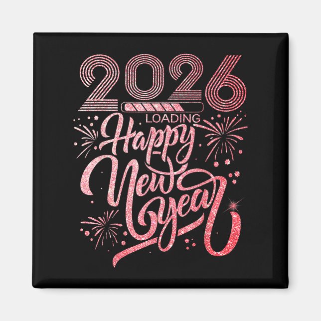 Aimant Joyeux Nouvel An 2026 Chargement de Fireworks Part (Devant)