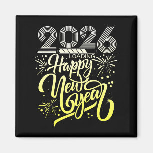 Aimant Joyeux Nouvel An 2026 Fireworks Chargement Nouvel