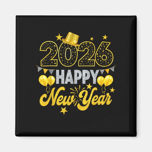 Aimant Joyeux Nouvel An 2026 Nouvel An Soirée (Devant)