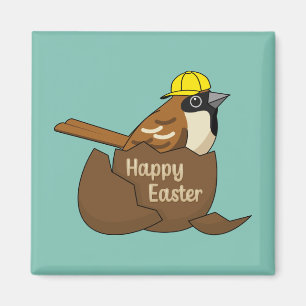 Aimant Joyeux Oeuf Chocolat Sparrow à Pâques