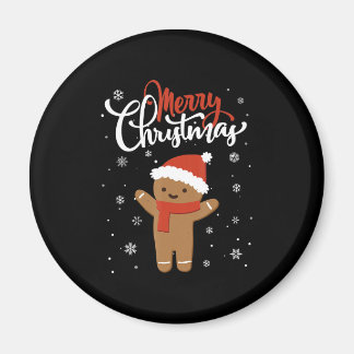 Aimant Joyeux pain d'épices de Noël | cookie de noël