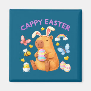 Aimant Joyeux Pâques capybara printemps enfants enseignan