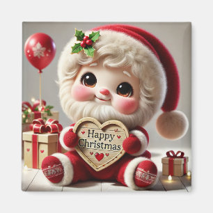 Aimant Joyeux Père Noël Salutation de Noël
