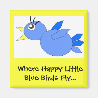 Aimant Joyeux petit oiseau bleu