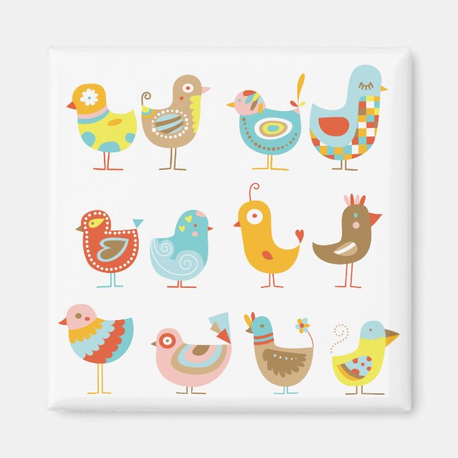 Aimant Joyeux poulets (Devant)