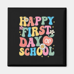 Aimant Joyeux premier jour de l'école enseignant garçons 
