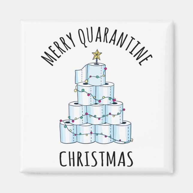 Aimant Joyeux Quarantaine Arbre de Noël Papier toilette (Devant)