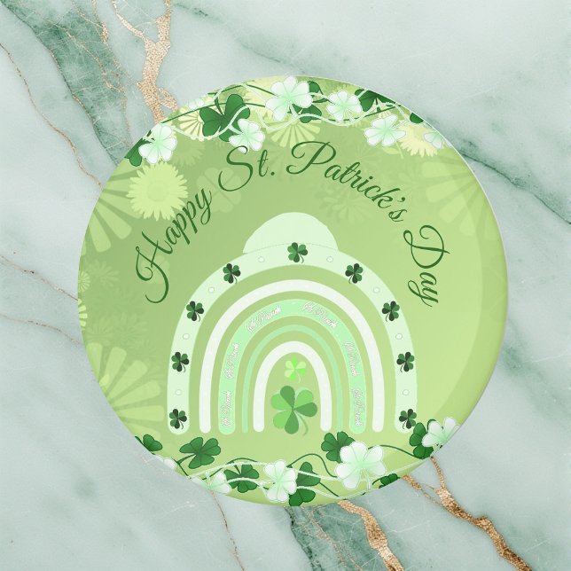 Aimant Joyeux Saint Patrick's Day Lucky Shamrock Rainbow (Happy Saint Patrick's Day Lucky Shamrocks Rainbow Magnet)