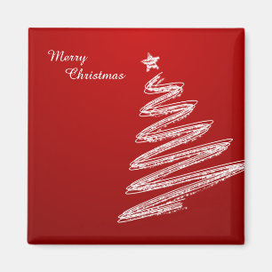 Aimant Joyeux sapin rouge Noël