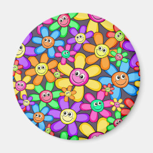 Aimant Joyeux Sourire Fleurs du jardin de printemps