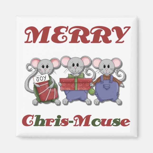 Aimant Joyeux T-shirts et cadeaux Chris-Mouse (Devant)