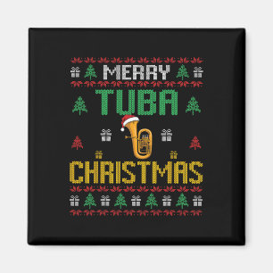 Aimant Joyeux Tuba Noël Drôle Tuba Joueur laides Noël H