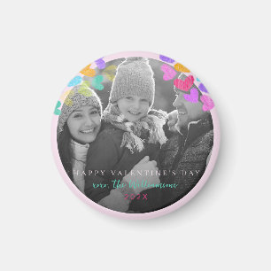 Aimant Joyeux Valentines Day Cute Pastel Hearts Photo