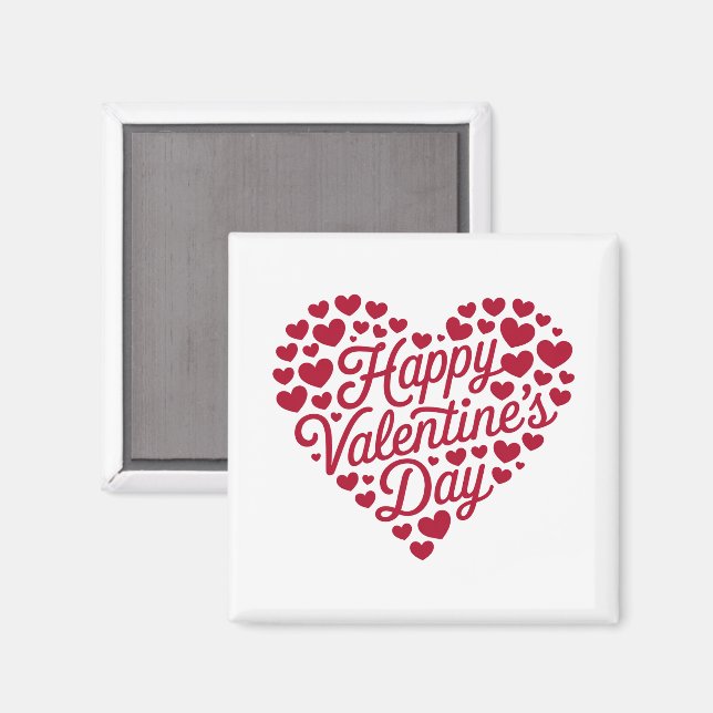 Aimant Joyeux Valentines Day Valentine Love Heart (Recto/Verso)