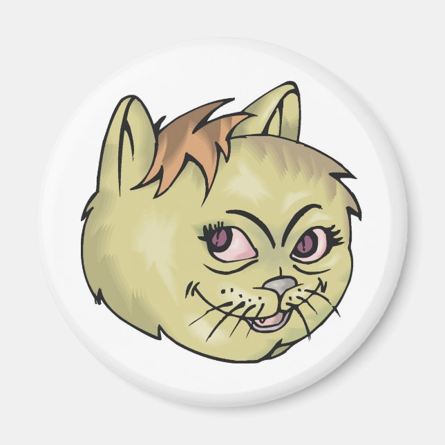 Aimant Joyeux visage de chat (Devant)