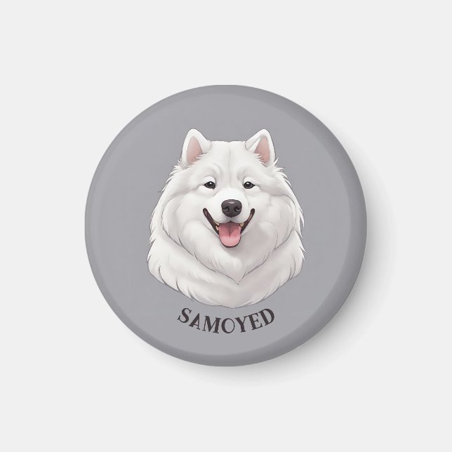 Aimant Joyeux White Samoyed (Devant)