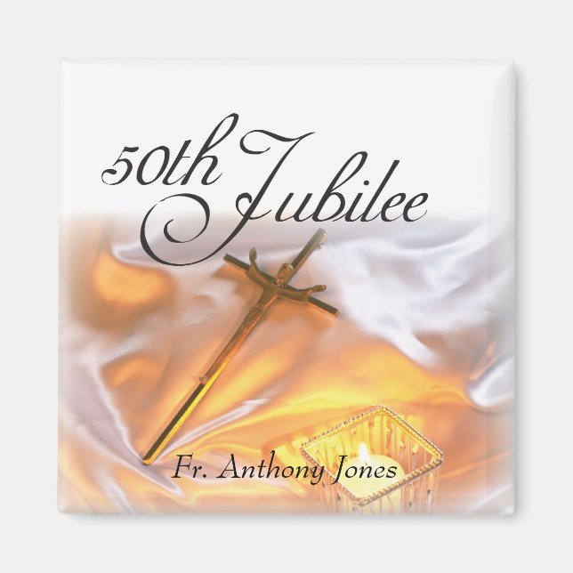 Aimant Jubilé d'or Vie religieuse, Cross Candle (Devant)