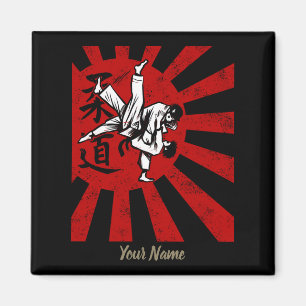 Aimant Judo Martial Arts Japonais Vintage Retro Design