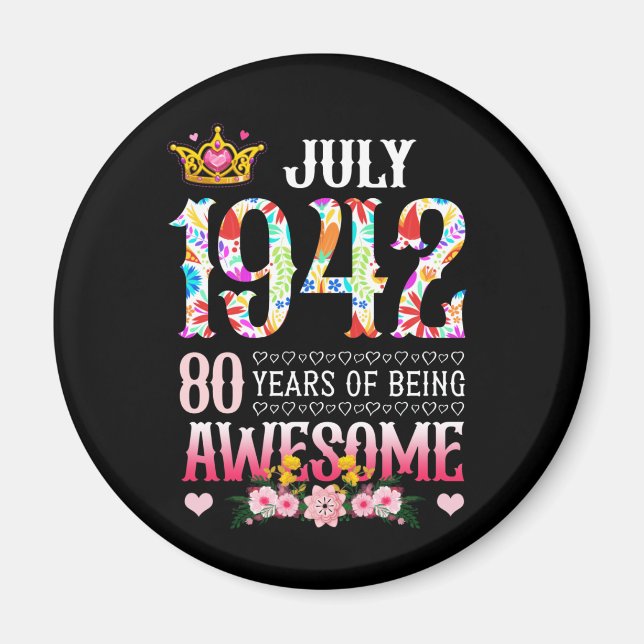 Aimant Juillet 1942 80e anniversaire 80 ans étonnant Flor (Devant)