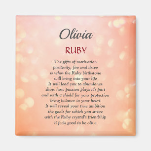 Aimant Juillet Birthstone Ruby design