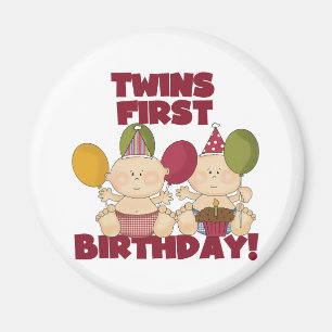 Aimant Jumeaux 1er anniversaire - T-shirts et cadeaux pou