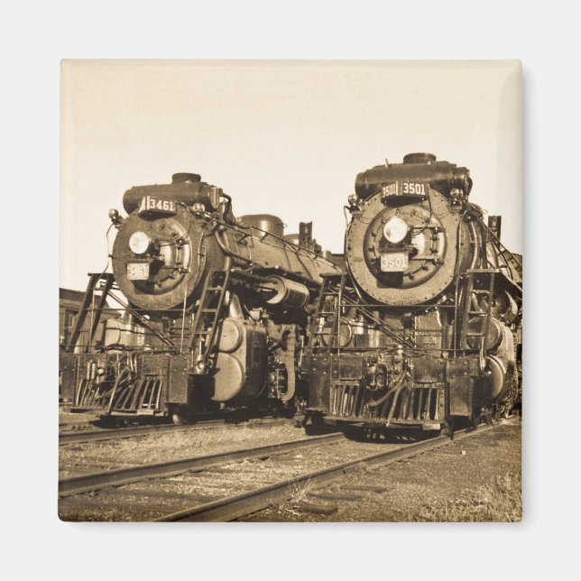 Aimant Jumeaux moteurs de train Locomotive Vintages (Devant)