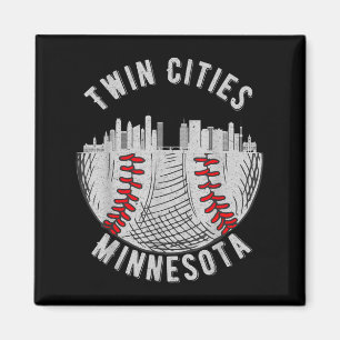 Aimant Jumelles villes cool Minnesota Mn Baseball Skyline