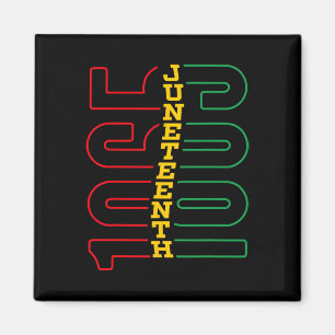 Aimant Juneteenth 1865 Mois de l'histoire des Noirs Afro-