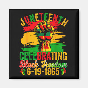 Aimant Juneteenth célébrant la liberté noire 1865 hommes