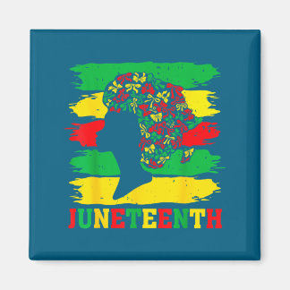 Aimant Juneteenth femmes noires afro coquette noeud cheve