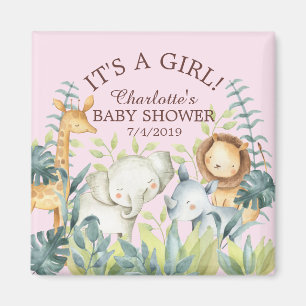 Aimant Jungle Animaux Filles Baby shower Favoriser l'aima