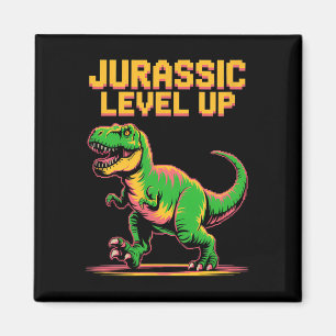 Aimant Juric Level Up Pixel Dinosaur Anniversaire Joueur 