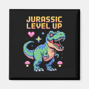 Aimant Juric Level Up Pixel Dinosaur Rétro Joueur 1 
