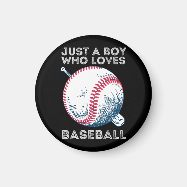 Aimant Juste un garçon qui aime baseball Batter baseball  (Devant)