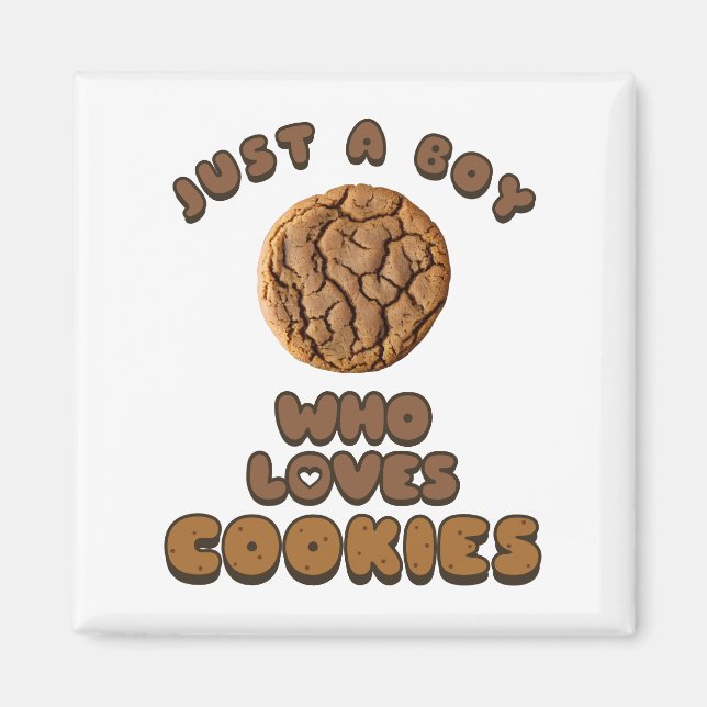 Aimant Juste un garçon qui aime l'aimant des cookies (Devant)