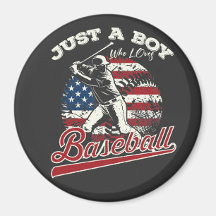Aimant Juste un garçon qui aime le baseball Circle