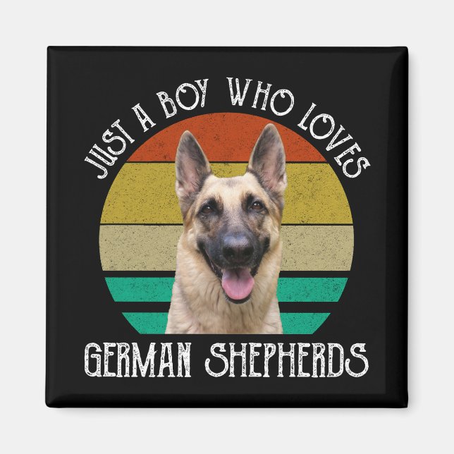 Aimant Juste Un Garçon Qui Aime Les Bergers Allemands (Devant)