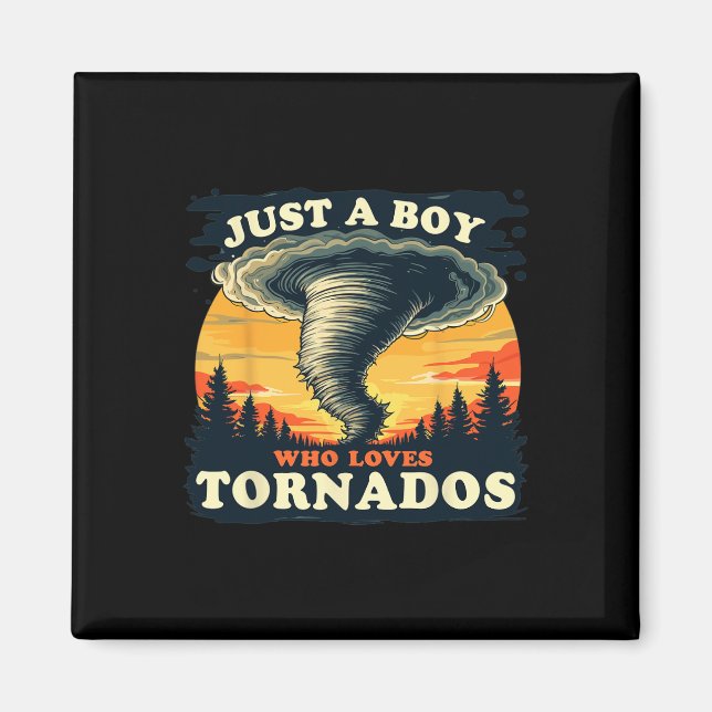 Aimant Juste Un Garçon Qui Aime Tornados Météorologie Tem (Devant)
