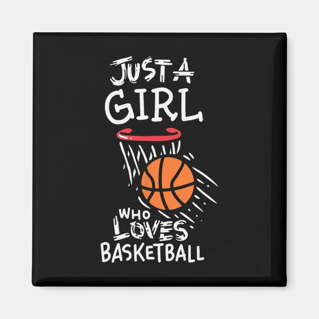 Aimant Juste une fille qui aime jouer au basket-ball (Devant)