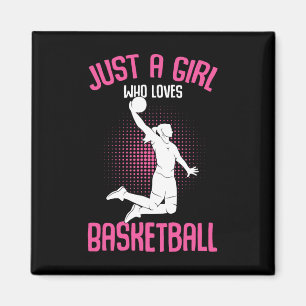 Aimant Juste une fille qui aime le basket-ball enfants fi