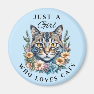 Aimant Juste une fille qui aime les chats