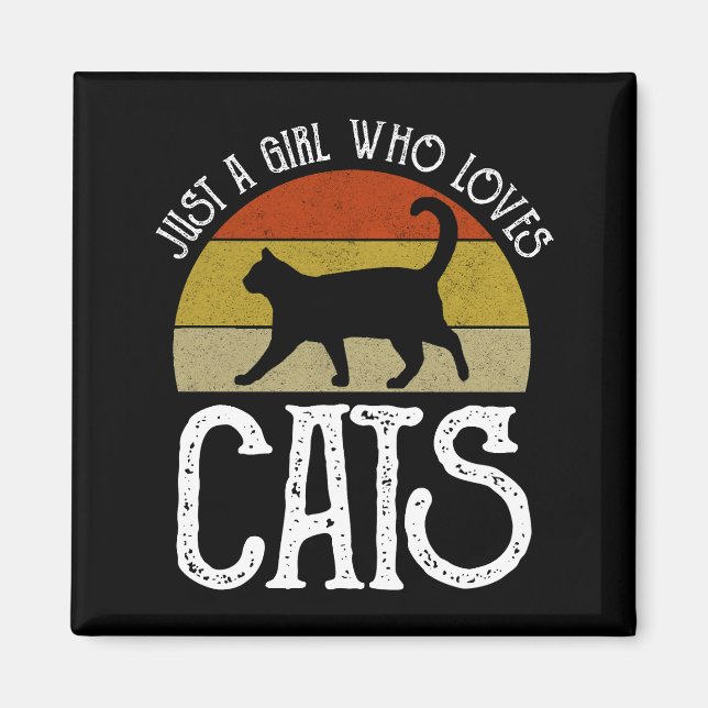 Aimant Juste Une Fille Qui Aime Les Chats (Devant)
