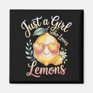 Aimant Juste une fille qui aime les citrons femmes filles