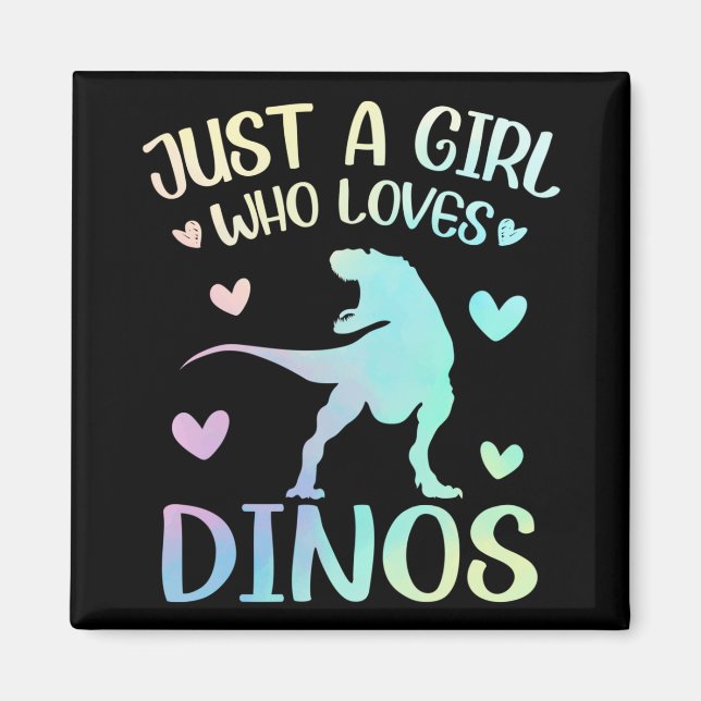 Aimant Juste Une Fille Qui Aime Les Dinos Mignons Dinosau (Devant)