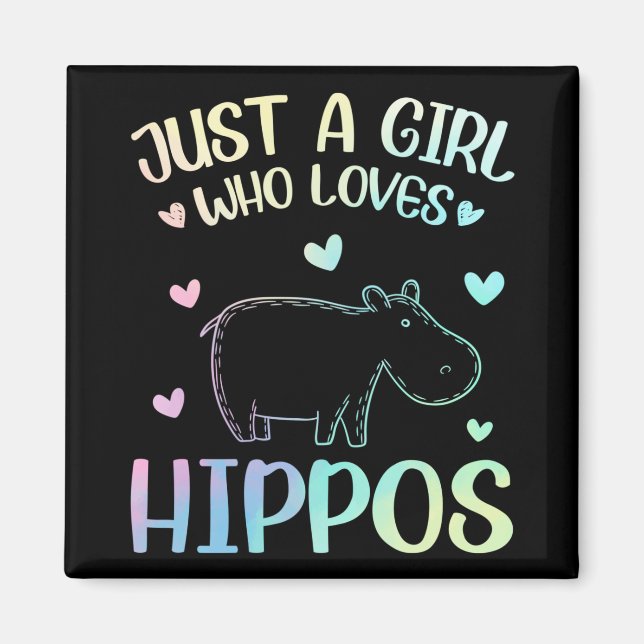 Aimant Juste Une Fille Qui Aime Les Hippopotames (Devant)