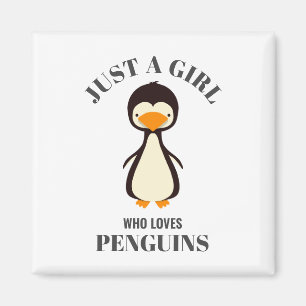 Aimant Juste une fille qui aime les pingouins
