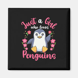 Aimant Juste une fille qui aime les pingouins