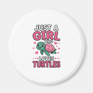 Aimant Juste une fille qui aime les tortues Vecteur de to