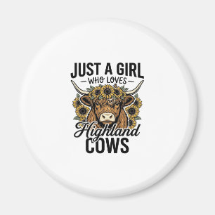 Aimant Juste une fille qui aime les vaches des Highlands 