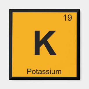 Aimant K - Chimie du potassium Symbole du tableau périodi